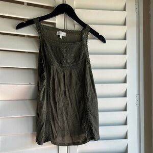 Lucky Brand Green Pleated Camisole